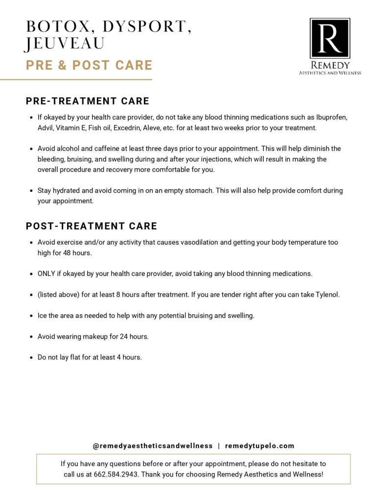 remedy pre post care botox dysport jeuveau page 0001